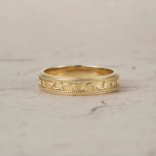 Simple plain men’s wedding band with timeless and refined design