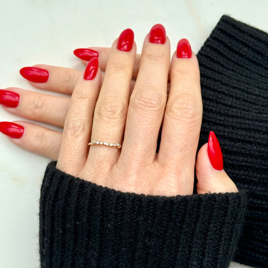 0.12 TCW Marquise & Round Lab Grown Diamond Half Eternity Wedding Band