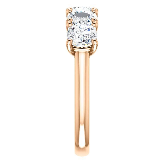 Five Stones Wedding Band with 5.0 TCW Round Cut Moissanite