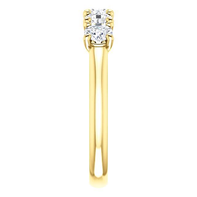 Five Stones Wedding Band with 4.0 TCW Round Cut Moissanite