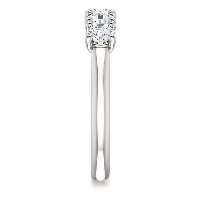Five Stones Wedding Band with 4.0 TCW Round Cut Moissanite