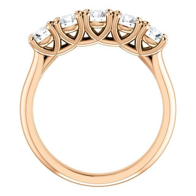 Five Stones Wedding Band with 4.0 TCW Round Cut Moissanite
