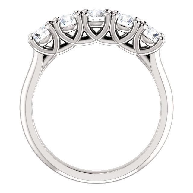 Five Stones Wedding Band with 4.0 TCW Round Cut Moissanite
