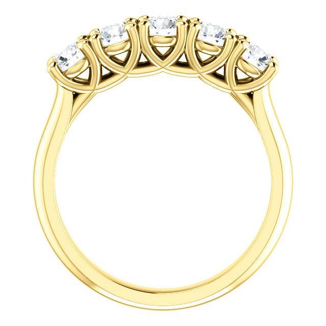 Five Stones Wedding Band with 4.0 TCW Round Cut Moissanite
