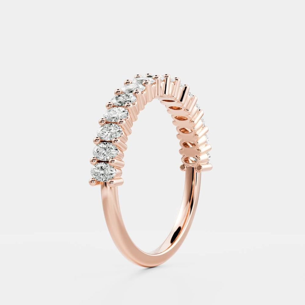 Half Eternity Band with 1.50 TCW Oval Cut Moissanite