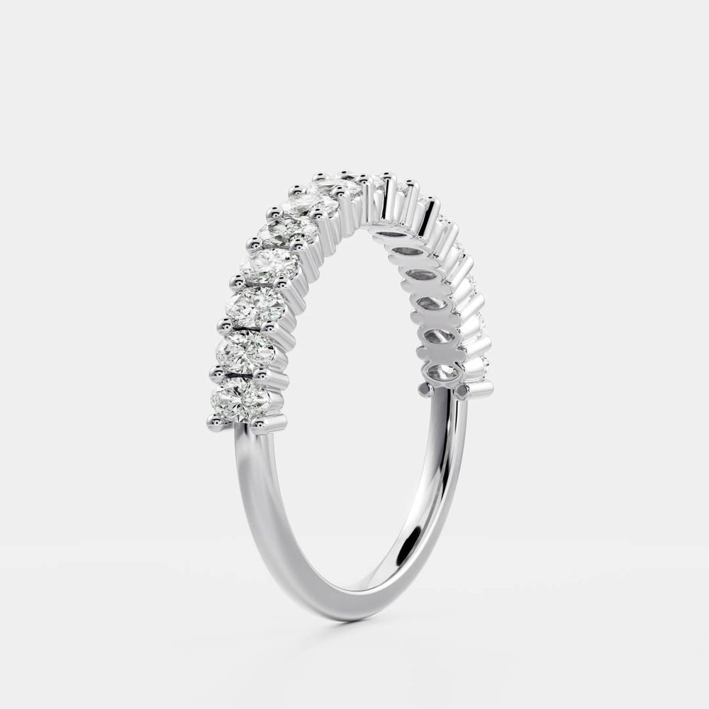 Half Eternity Band with 1.50 TCW Oval Cut Moissanite