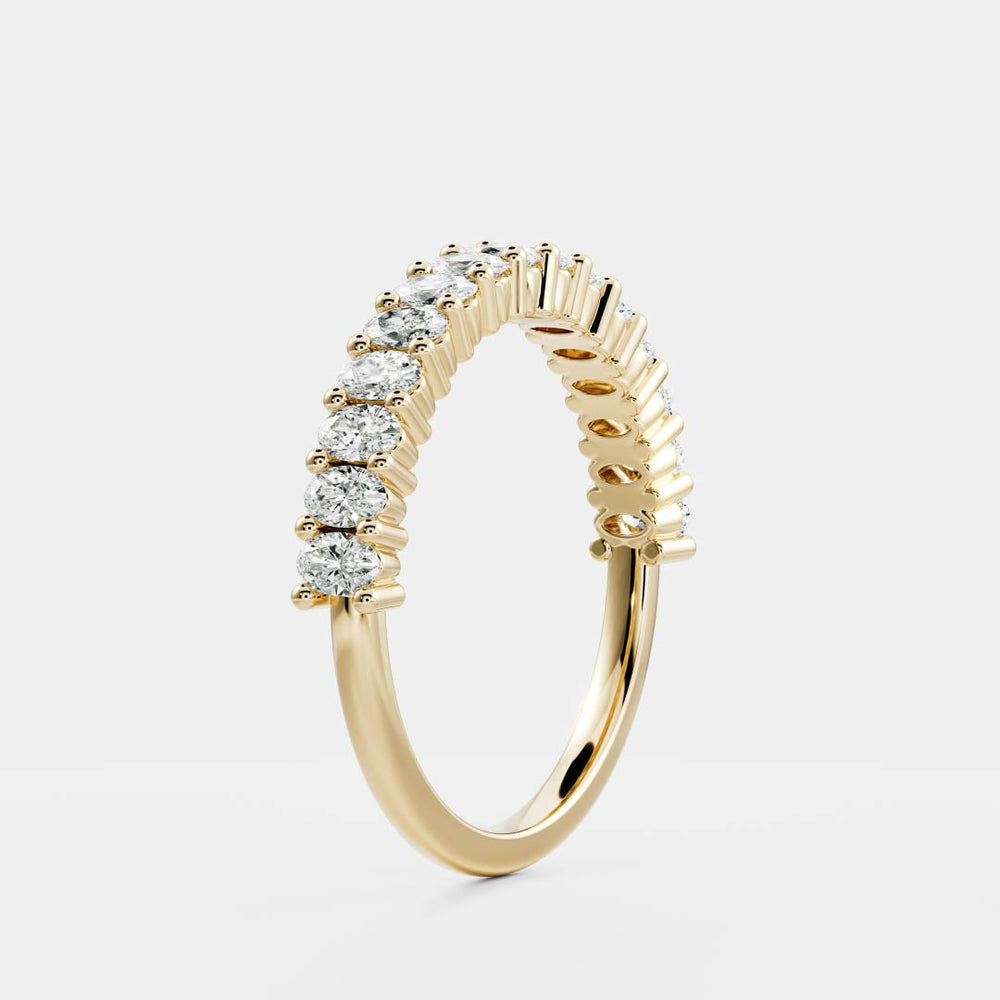 Half Eternity Band with 1.50 TCW Oval Cut Moissanite