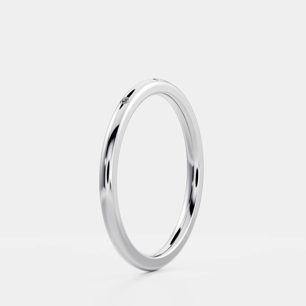 Flush Band with 0.010 TCW Round Cut Moissanite