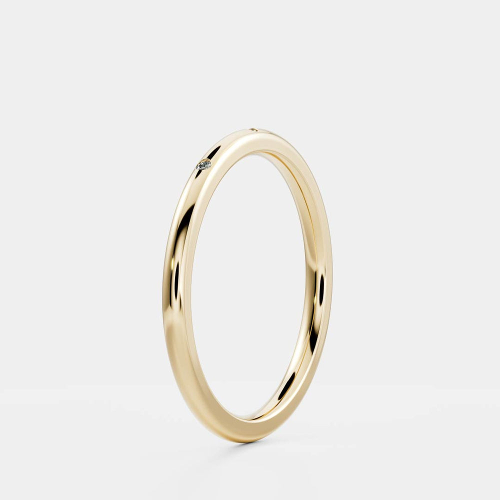 Flush Band with 0.010 TCW Round Cut Moissanite