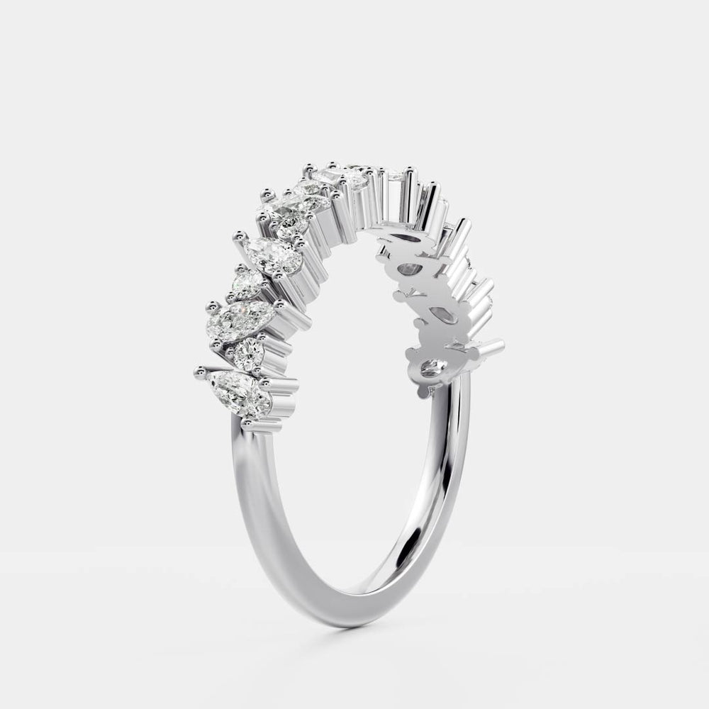 Half Eternity Band with 0.80 TCW Pear & Round Cut Moissanite