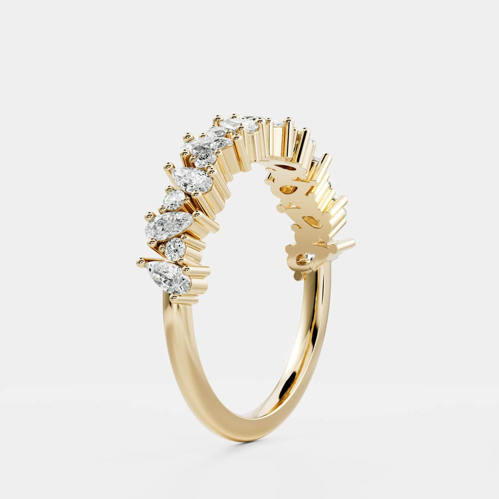 Half Eternity Band with 0.80 TCW Pear & Round Cut Moissanite