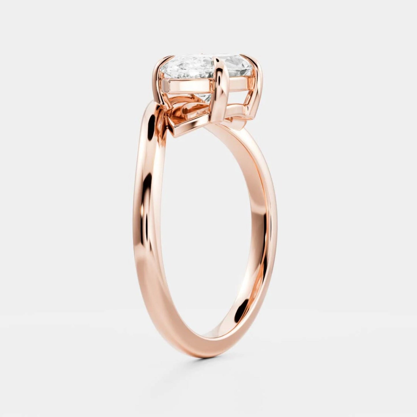 1.0 - 4.0 CT Marquise Lab Grown Diamond Curved Engagement Ring