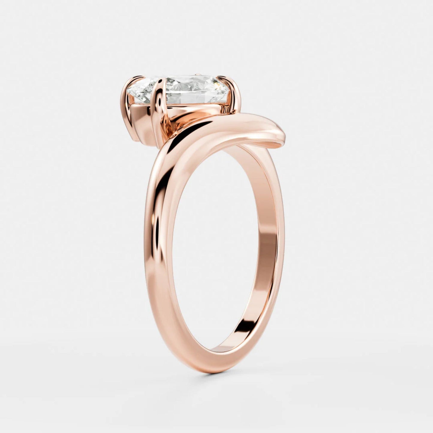 1.0 - 3.5 CT Oval Lab Grown Diamond Wrap Engagement Ring