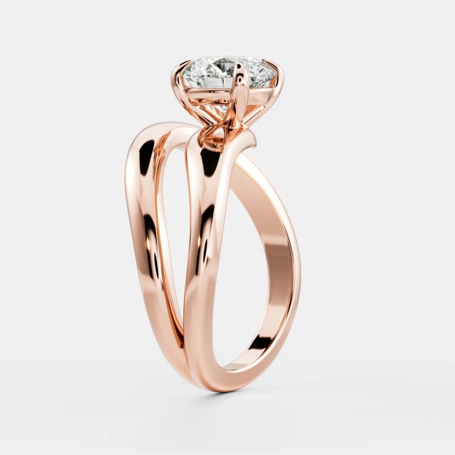 1.0 - 3.5 CT Round Lab Grown Diamond Wrap Engagement Ring
