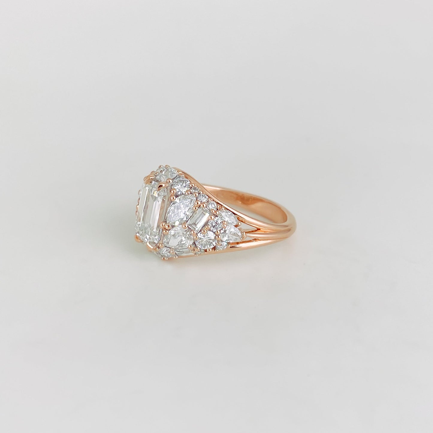 1.30 CT Emerald Lab Grown Diamond Bezel Engagement Ring