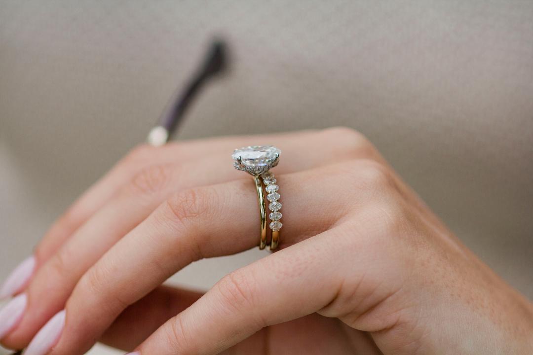 Full Eternity Band with 1.40 TCW Oval Cut Moissanite
