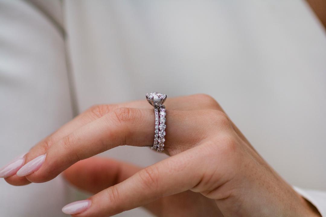 Full Eternity Band with 1.50 TCW Round Cut Moissanite