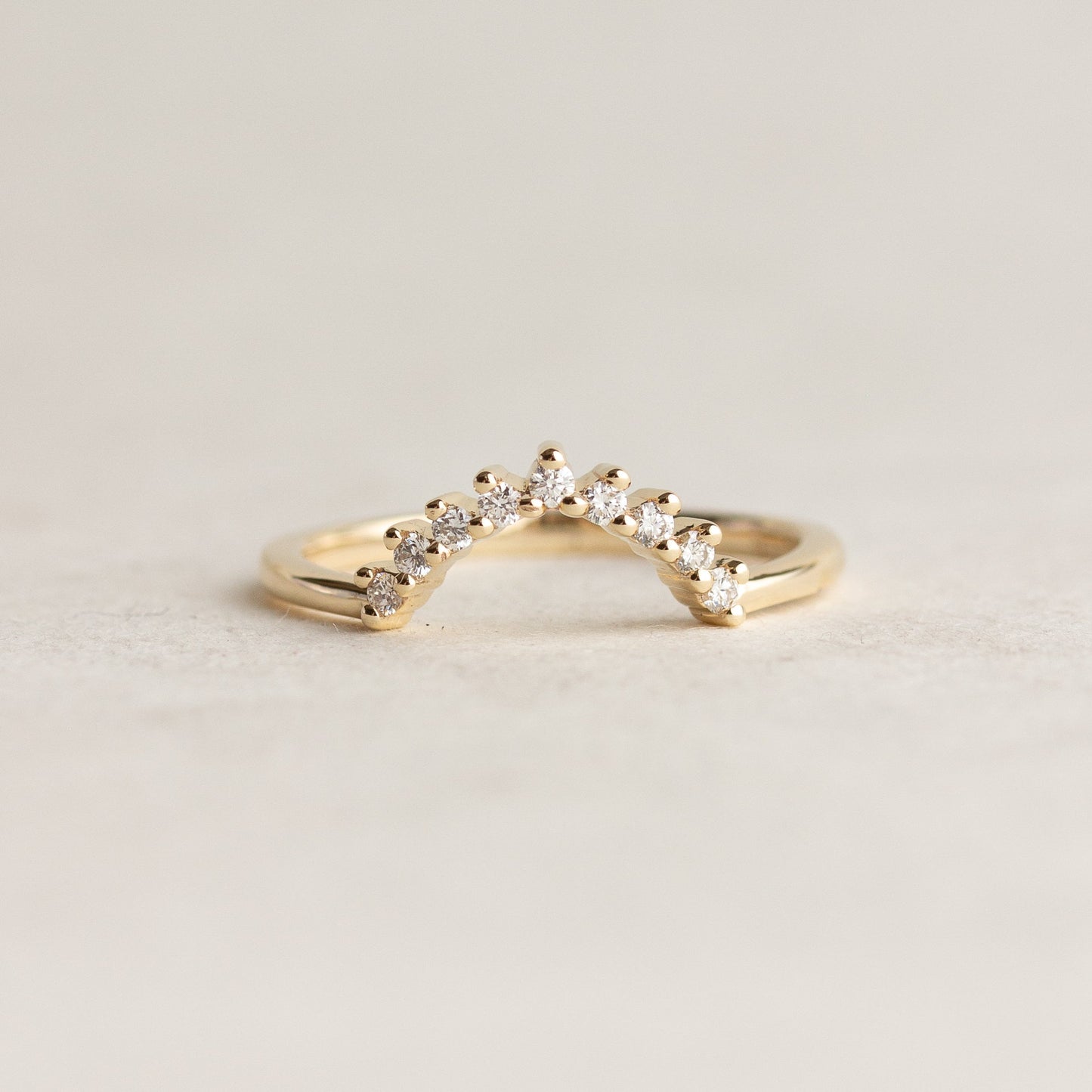 0.18 TCW Round Lab Grown Diamond Curved Wedding Band