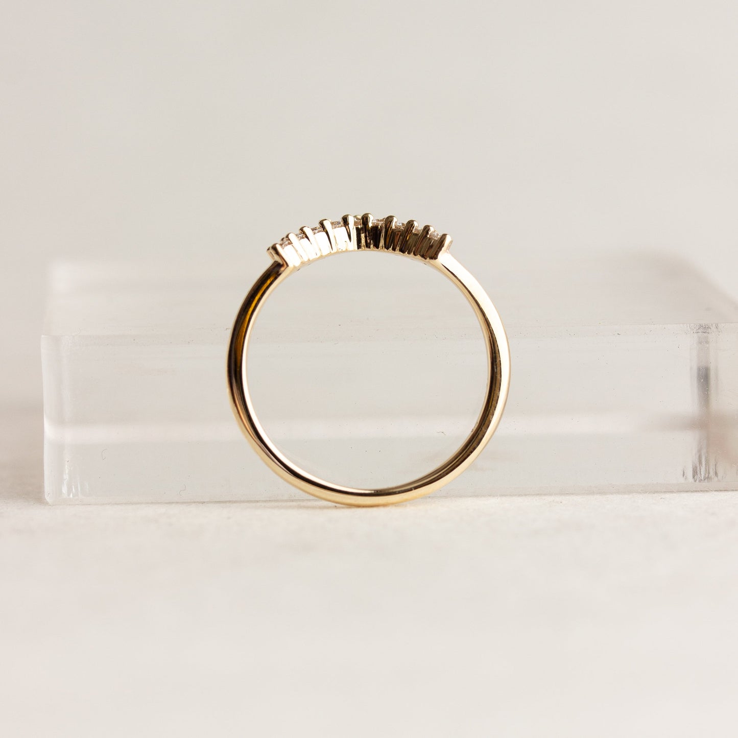 0.18 TCW Round Lab Grown Diamond Curved Wedding Band