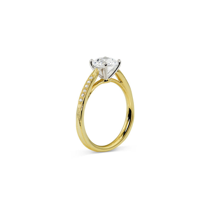 Pave Setting Ring with 2.0 CT Round Moissanite