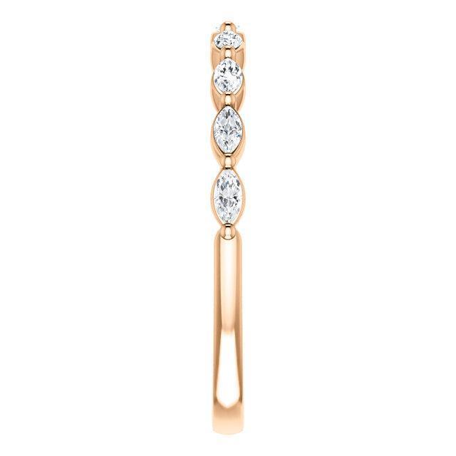 Half Eternity Wedding Band with 1.20 TCW Marquise Cut Moissanite
