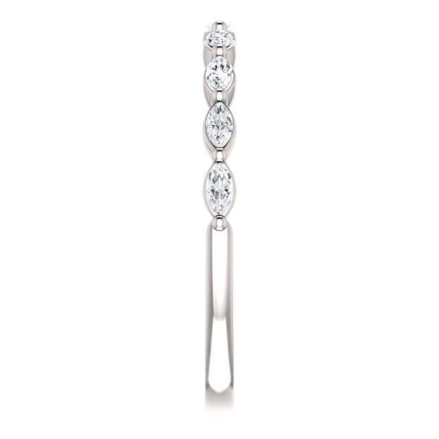 Half Eternity Wedding Band with 1.20 TCW Marquise Cut Moissanite