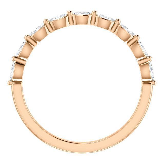 Half Eternity Wedding Band with 1.20 TCW Marquise Cut Moissanite