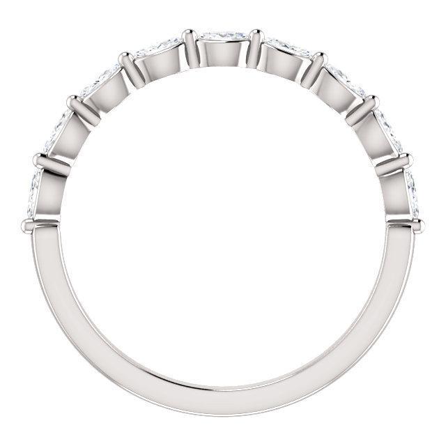 Half Eternity Wedding Band with 1.20 TCW Marquise Cut Moissanite