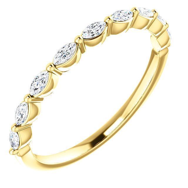Half Eternity Wedding Band with 1.20 TCW Marquise Cut Moissanite