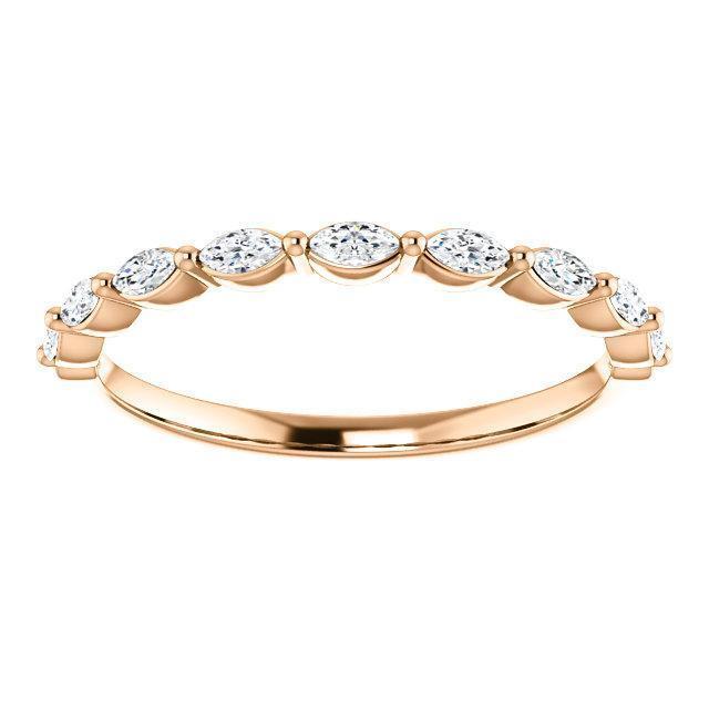 Half Eternity Wedding Band with 1.20 TCW Marquise Cut Moissanite