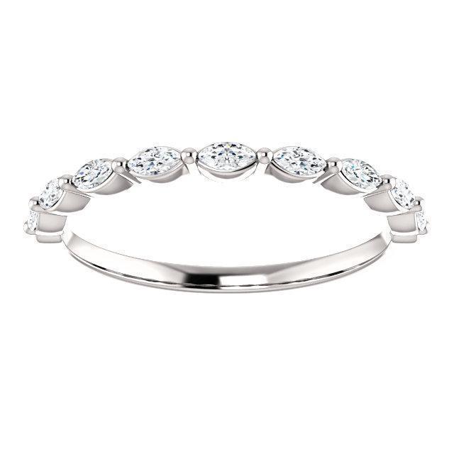 Half Eternity Wedding Band with 1.20 TCW Marquise Cut Moissanite