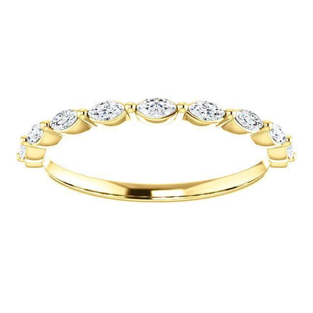 Half Eternity Wedding Band with 1.20 TCW Marquise Cut Moissanite