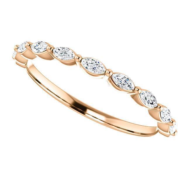 Half Eternity Wedding Band with 1.20 TCW Marquise Cut Moissanite