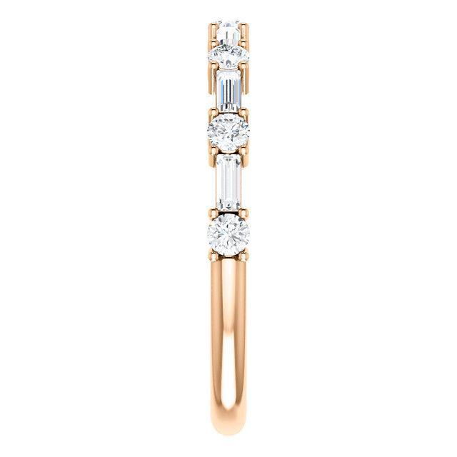 Alternative Diamond Wedding Band with 1.20 TCW Baguette & Round Cut Moissanite