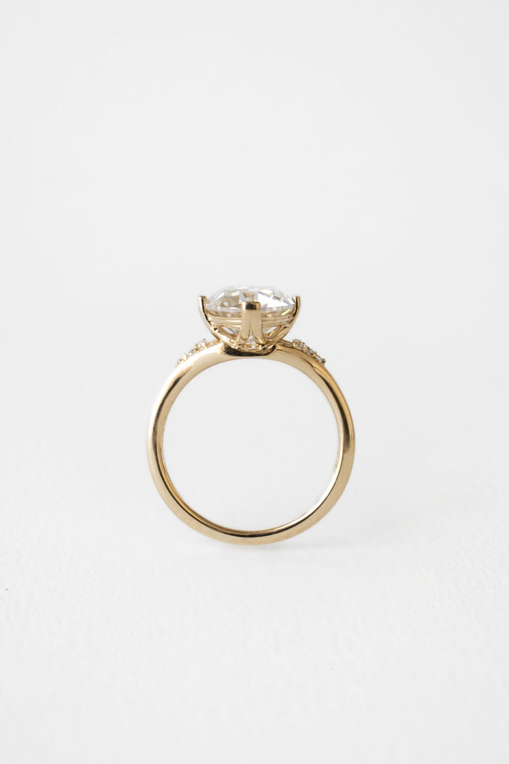2.50 CT Round Euro Cut Cluster Moissanite Engagement Ring