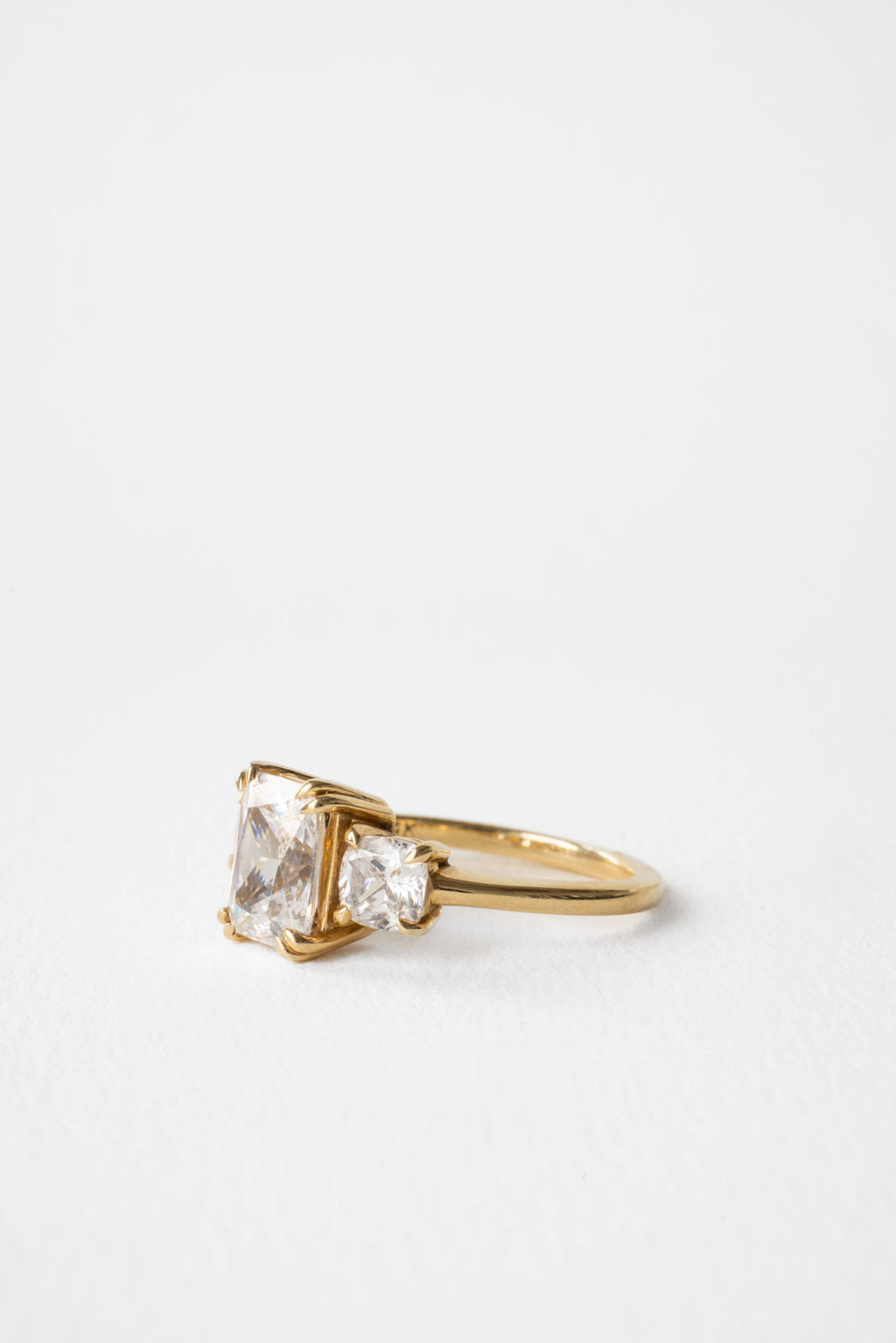 2.30 CT Radiant Cut Three Stone Style Moissanite Engagement Ring