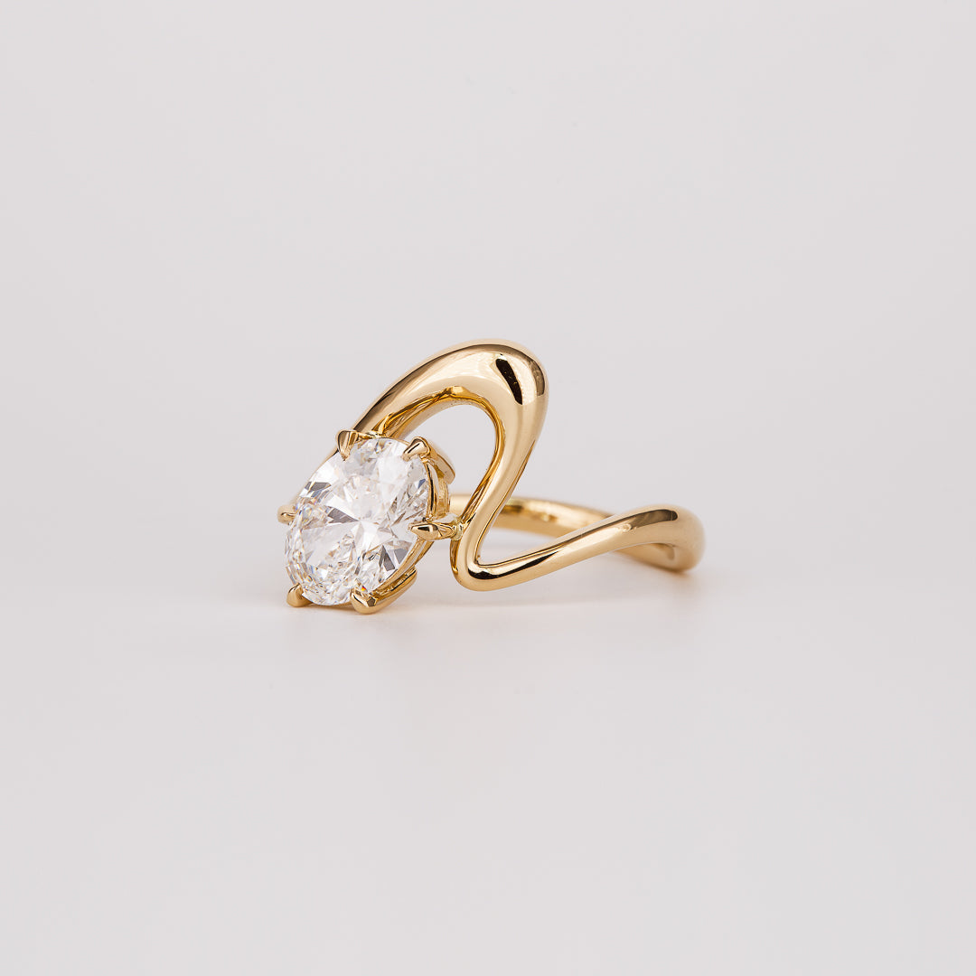 1.41 -3.50 CT Oval Cut Lab Grown Diamond Unique Engagement ring