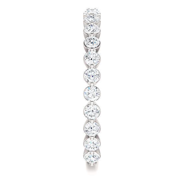 Semi Eternity Wedding Band with 2.0 TCW Round Cut Moissanite