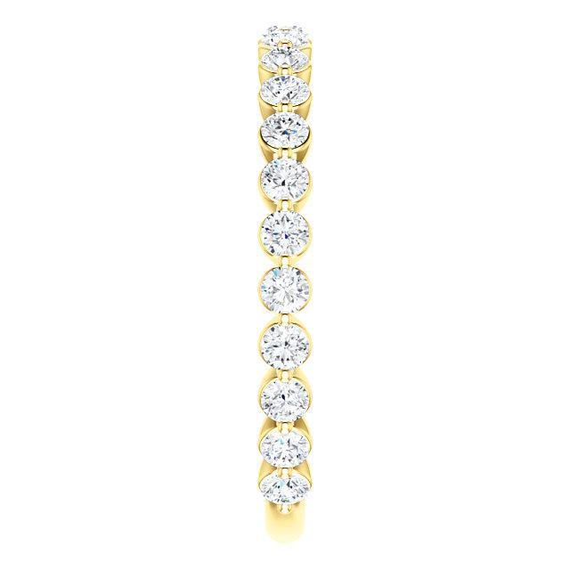 Semi Eternity Wedding Band with 2.0 TCW Round Cut Moissanite