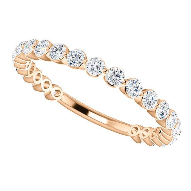 Semi Eternity Wedding Band with 2.0 TCW Round Cut Moissanite
