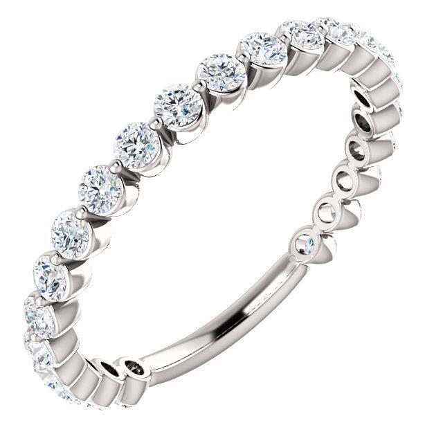 Semi Eternity Wedding Band with 2.0 TCW Round Cut Moissanite