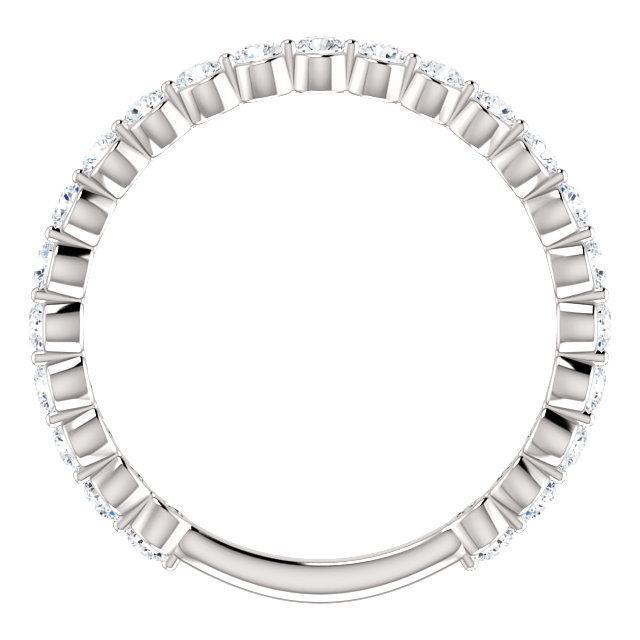 Semi Eternity Wedding Band with 2.0 TCW Round Cut Moissanite