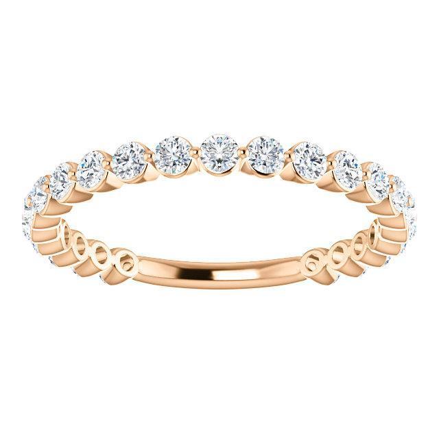 Semi Eternity Wedding Band with 2.0 TCW Round Cut Moissanite
