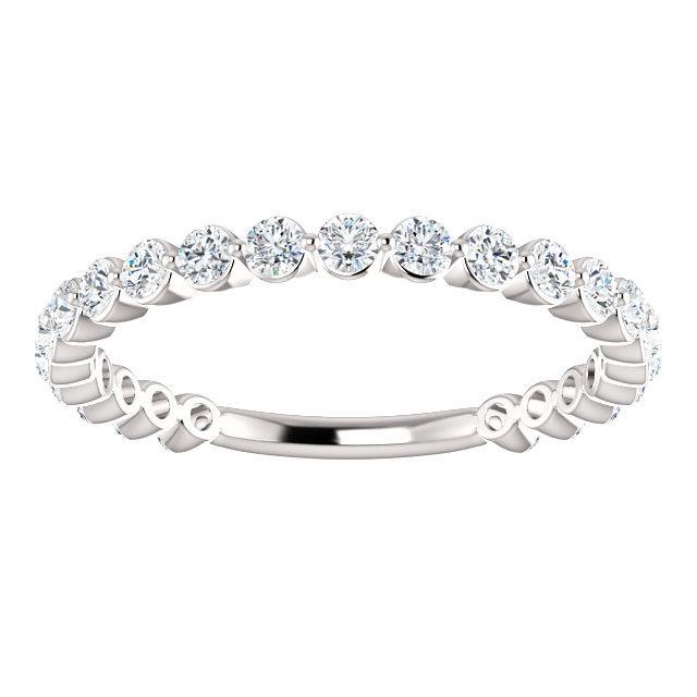 Semi Eternity Wedding Band with 2.0 TCW Round Cut Moissanite