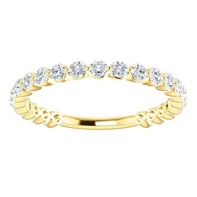 Semi Eternity Wedding Band with 2.0 TCW Round Cut Moissanite