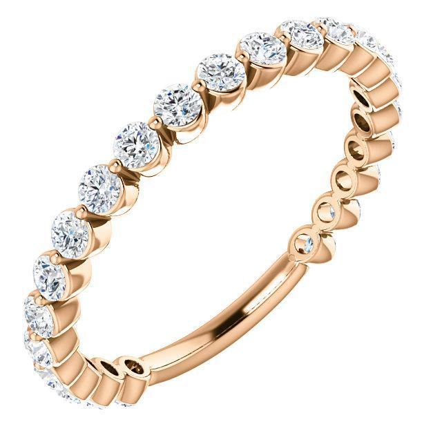 Semi Eternity Wedding Band with 2.0 TCW Round Cut Moissanite