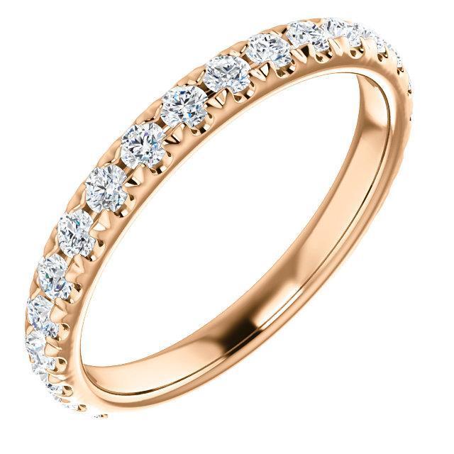 Semi Eternity Wedding Band with 2.50 TCW Round Cut Moissanite