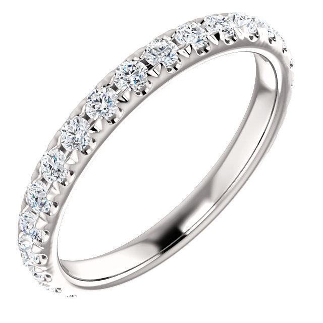Semi Eternity Wedding Band with 2.50 TCW Round Cut Moissanite