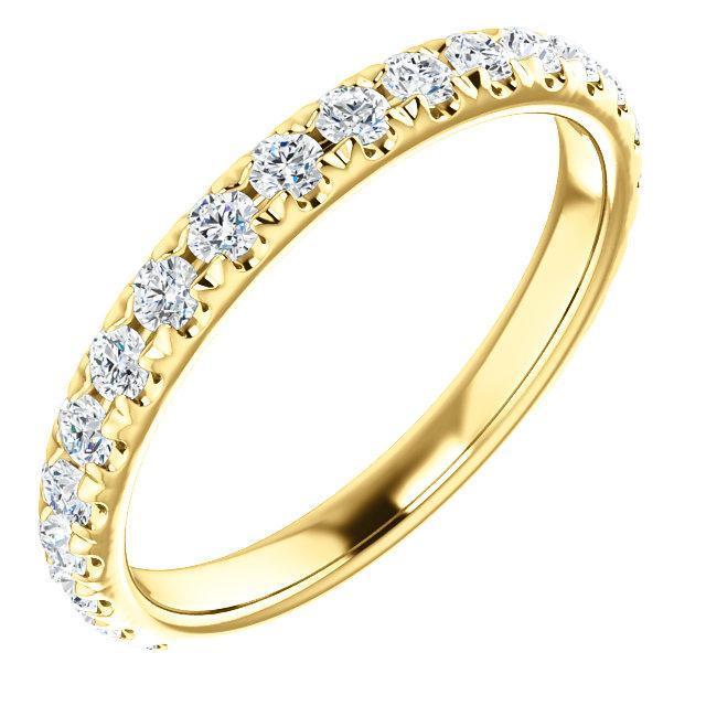 Semi Eternity Wedding Band with 2.50 TCW Round Cut Moissanite