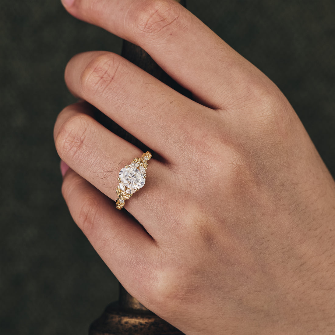 1.0 CT Carat Moissanite Diamond Oval Shape Vintage Engagement Ring